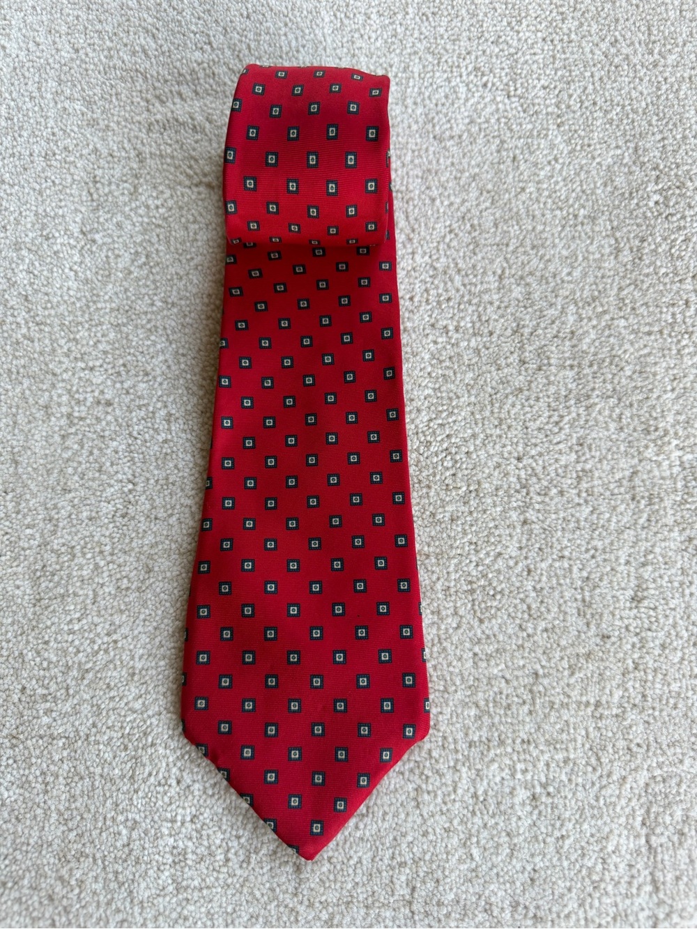 Classic Red Geometric Men's Tie
